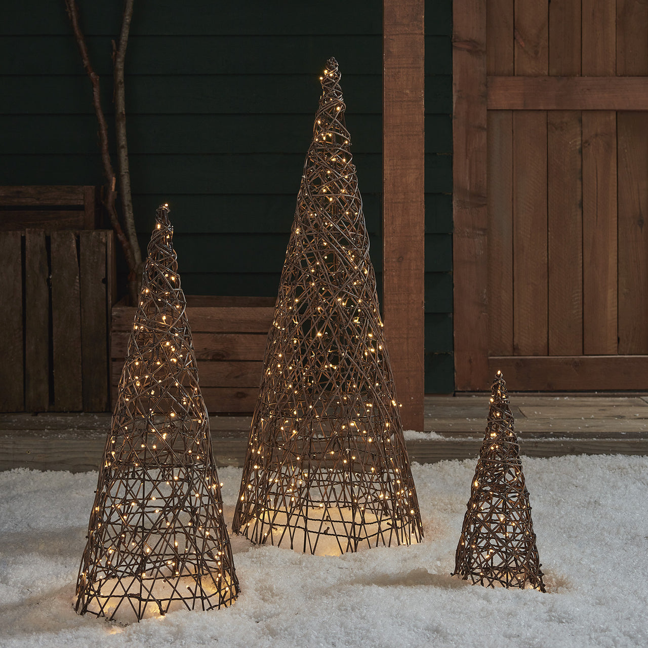 3er Set Batteriebetriebene LED-Kegel Studley
