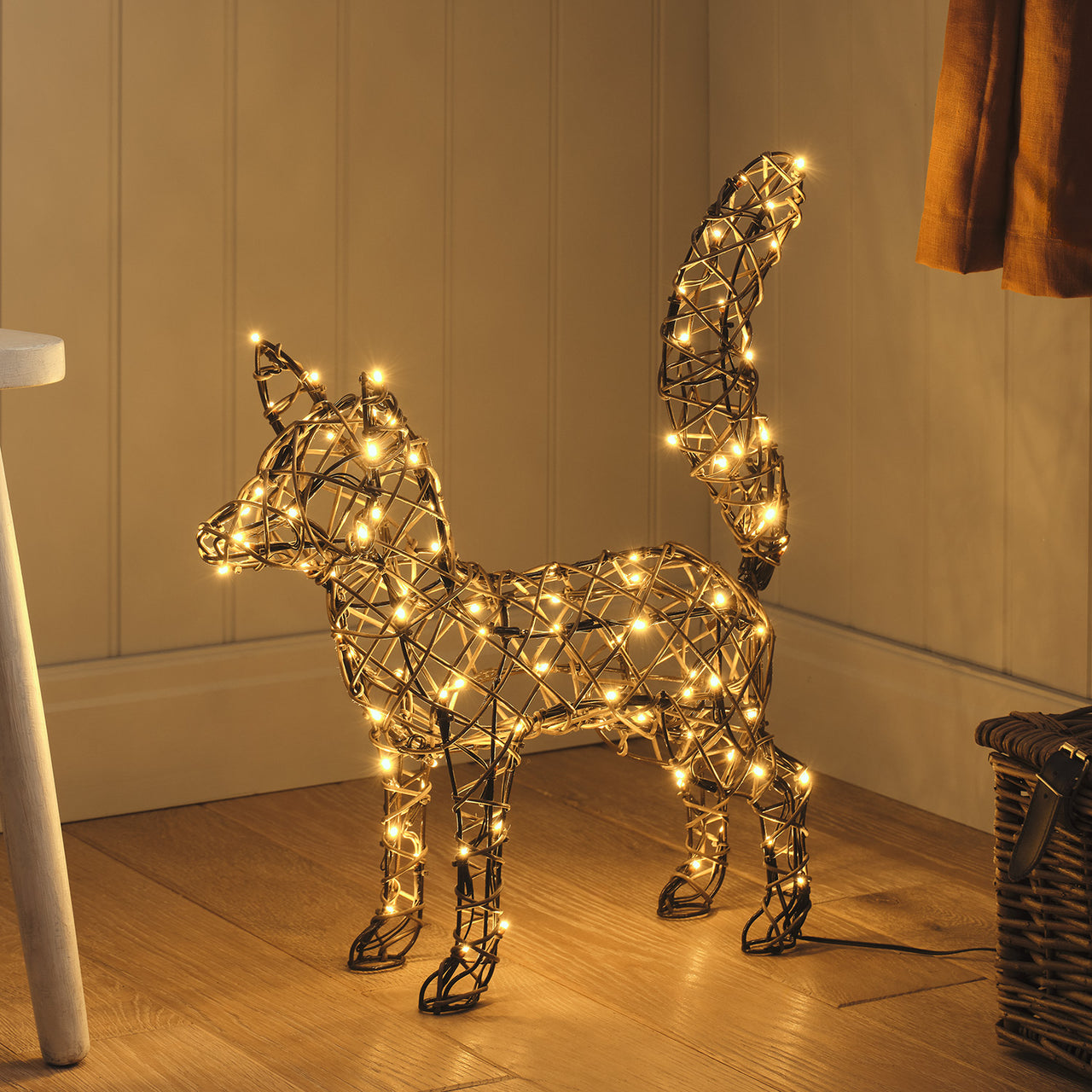 Sherwood Rattan LED-Fuchs mit 100 LEDs & Timer beleuchtet