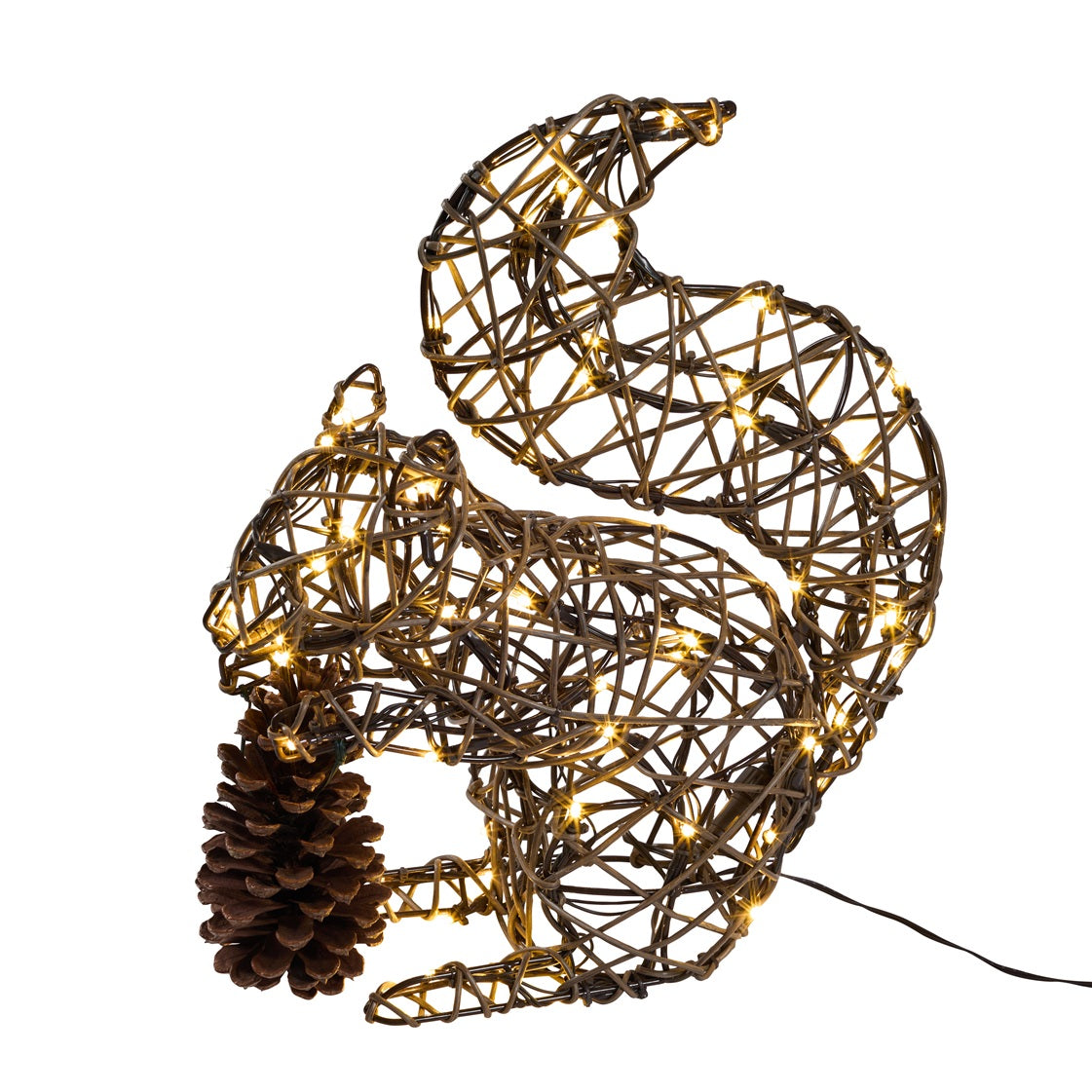 Sherwood Rattan LED-Gartenfigur Eichhörnchen mit 60 LEDs und Timer