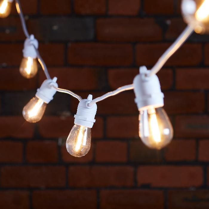 Ultimate Connect 45m 90er LED Lichterkette Glühbirnen warmweiß koppelbar weißes Kabel