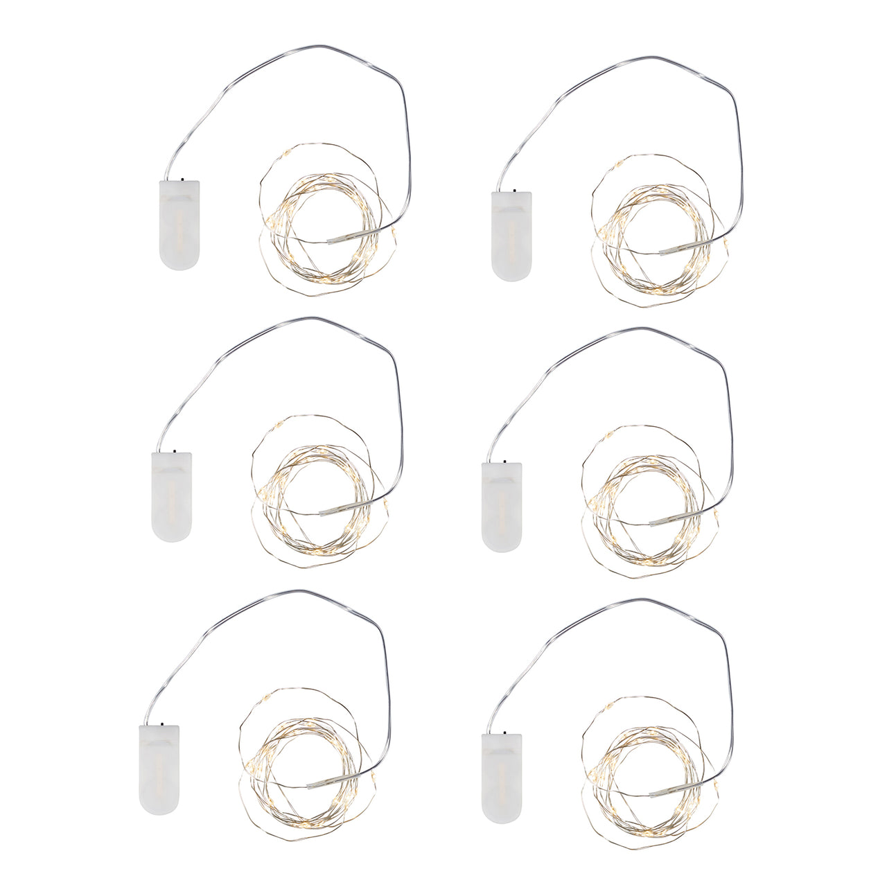 6er Set 20er Micro Lichterketten warmweiß