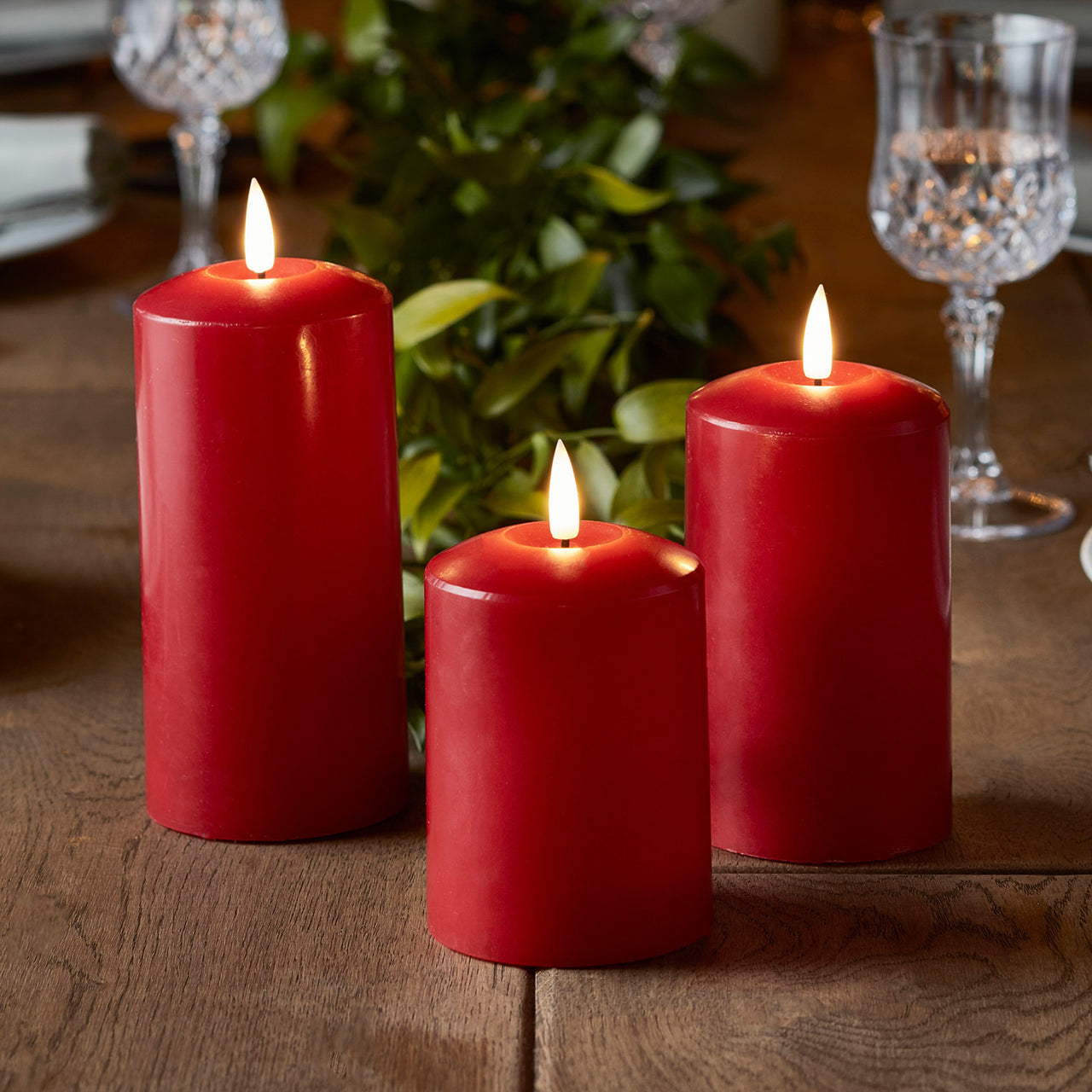 TruGlow® LED Kerzen Trio Rot