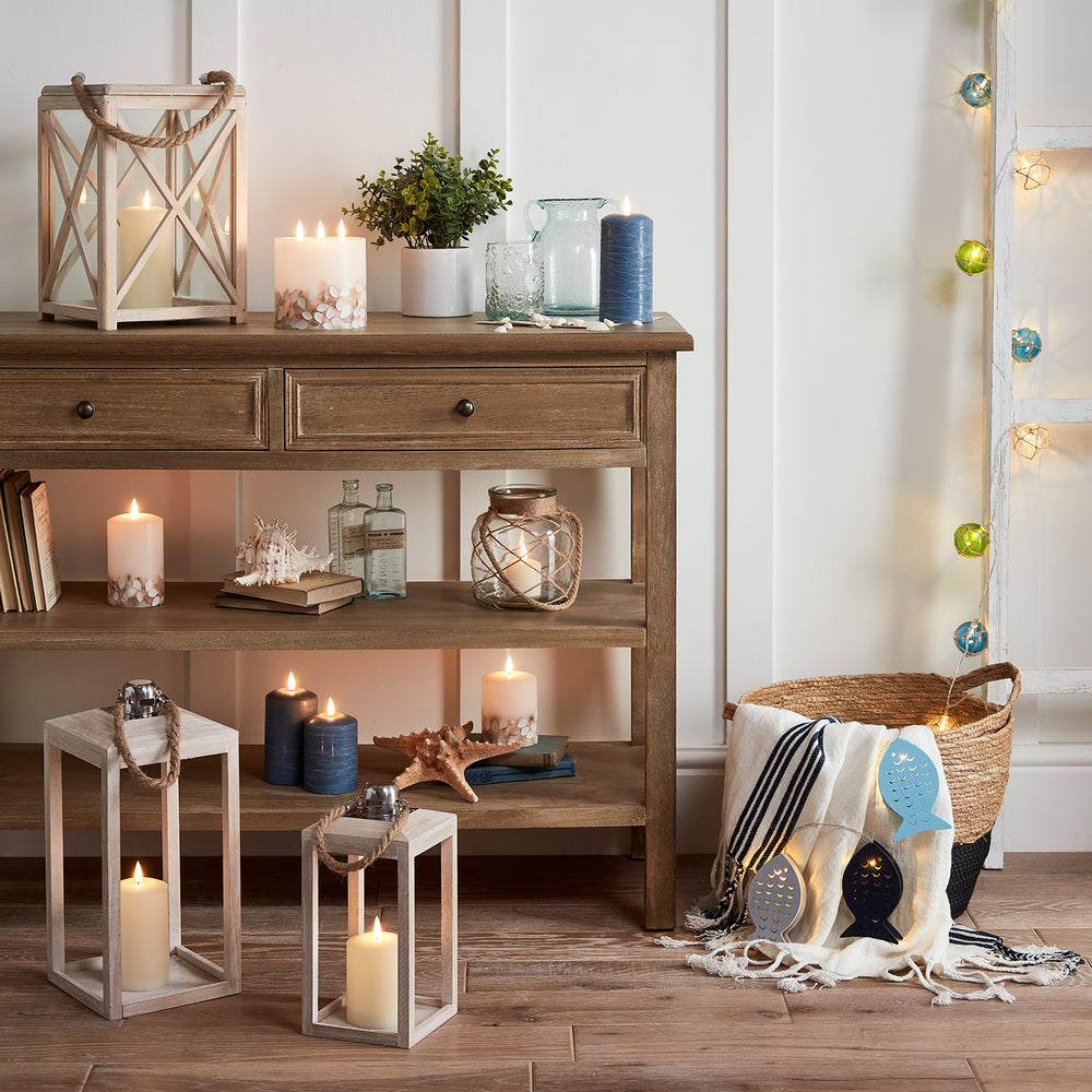 TruGlow® dreidochtige LED Kerze Echtwachs mit Muscheln