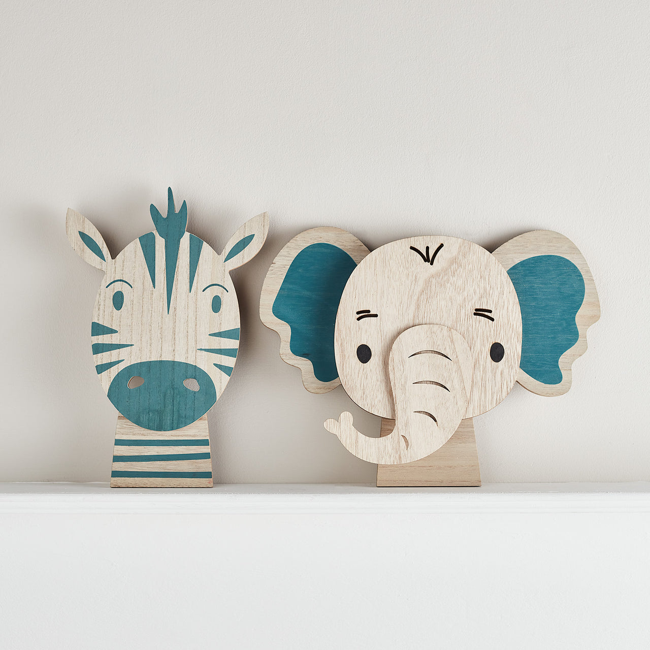 2er Set Zebra & Elefant Wandlampen Kinderzimmer