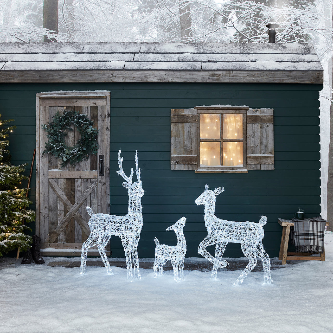 3er Set LED-Rentierfamilie M Swinsty