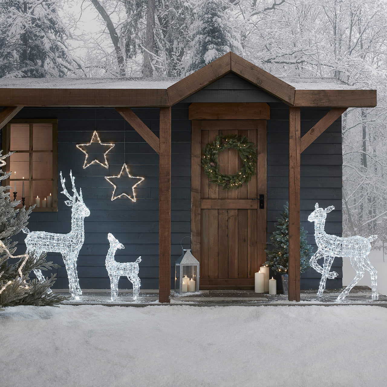 3er Set LED-Rentierfamilie M Swinsty