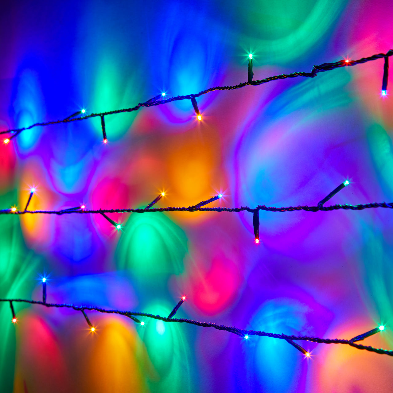 Essential Connect 40m 400er LED Lichterkette bunt koppelbar grünes Kabel