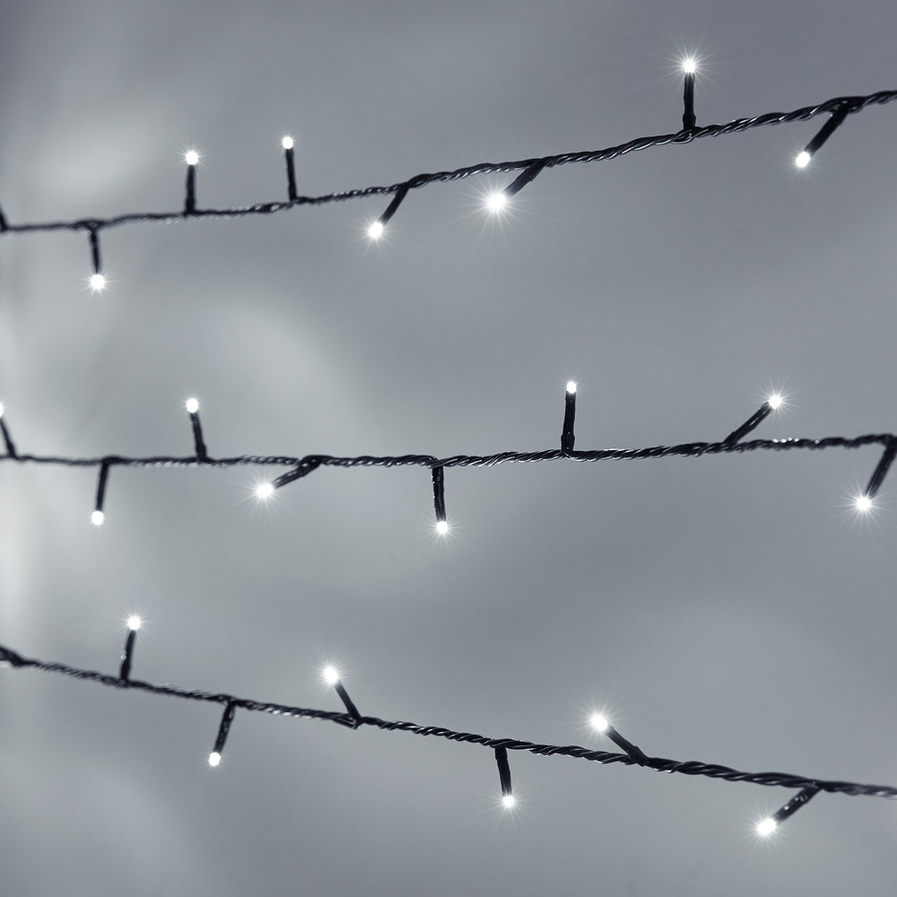 Essential Connect 50m 500er LED Lichterkette weiß koppelbar grünes Kabel