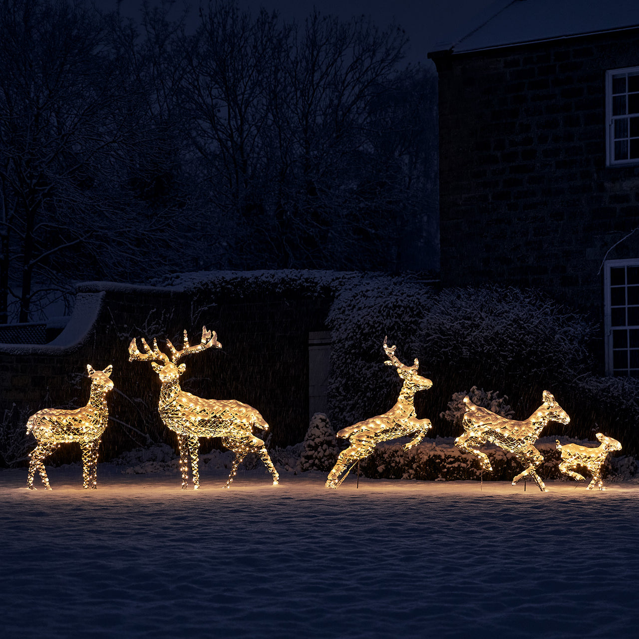 5er Set LED-Rentierfamilie XL Harlow