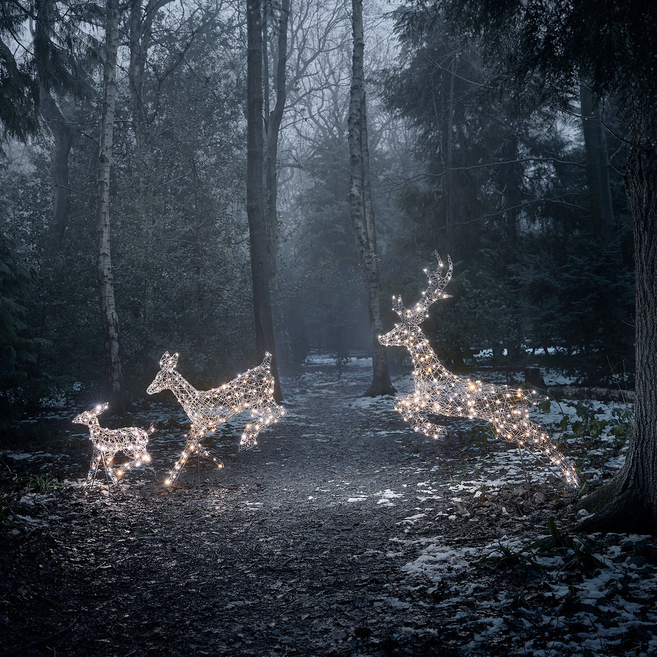 3er Set springende LED-Rentierfamilie L Harlow