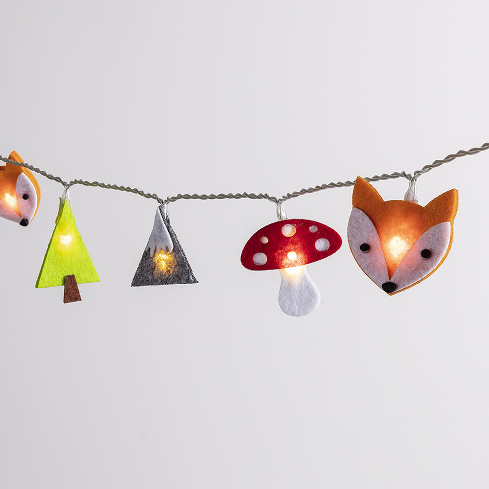 16er Woodland Filz Kinder Lichterkette