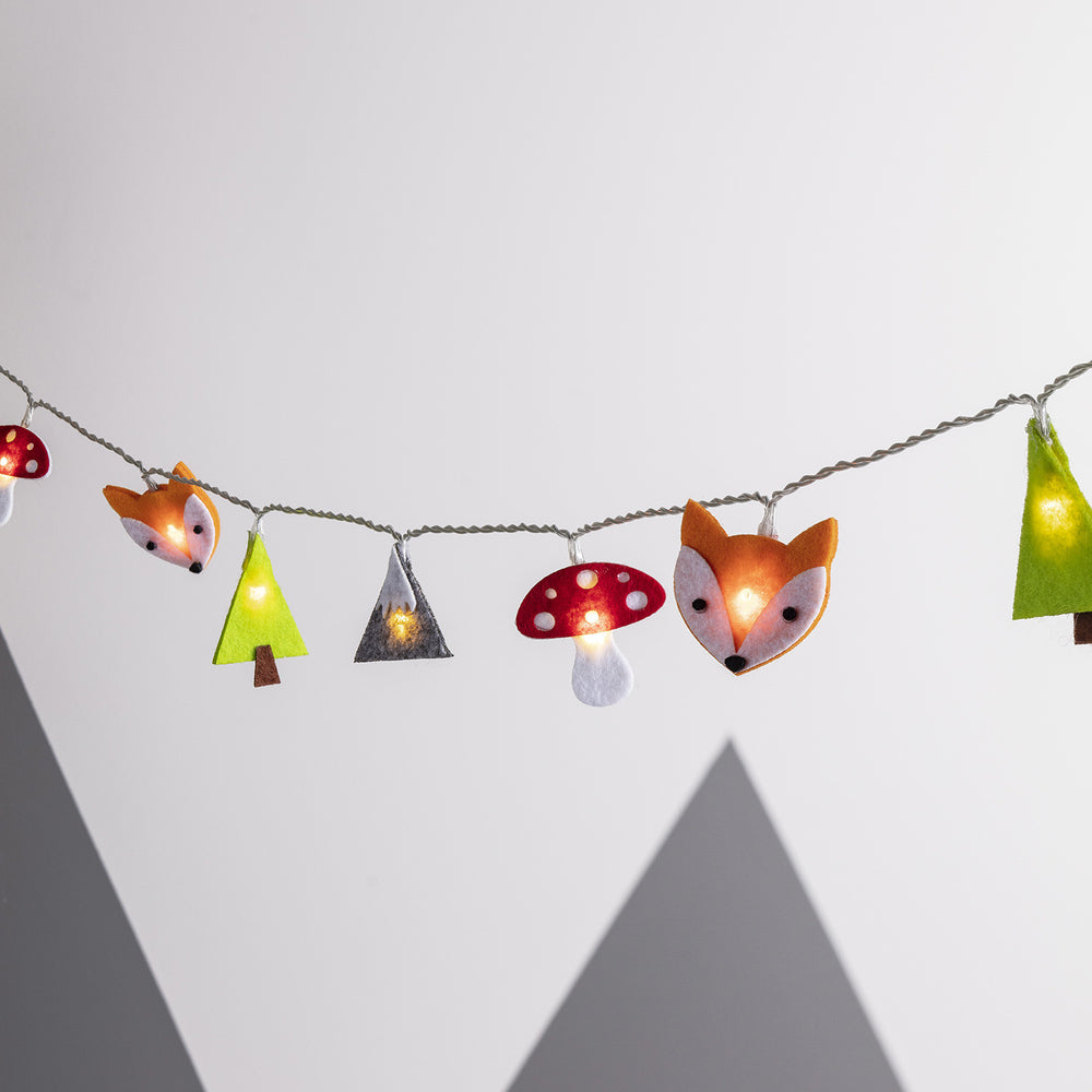 16er Woodland Filz Kinder Lichterkette