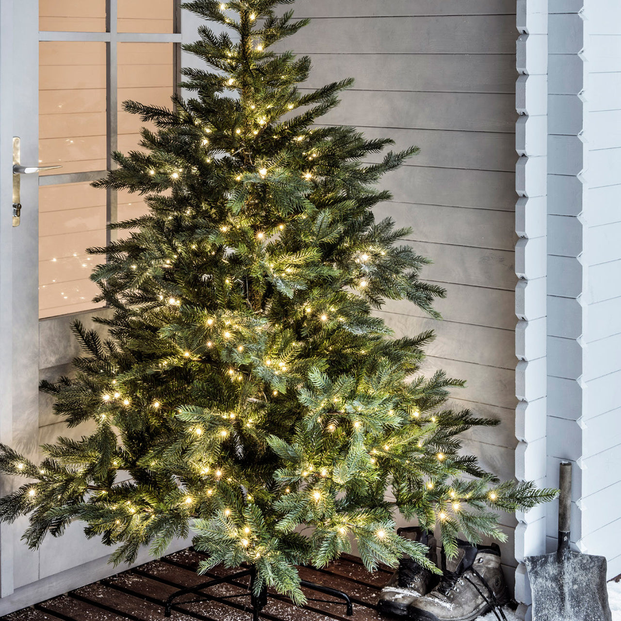 200er LED Batterie Außenlichterkette warmweiß grünes Kabel