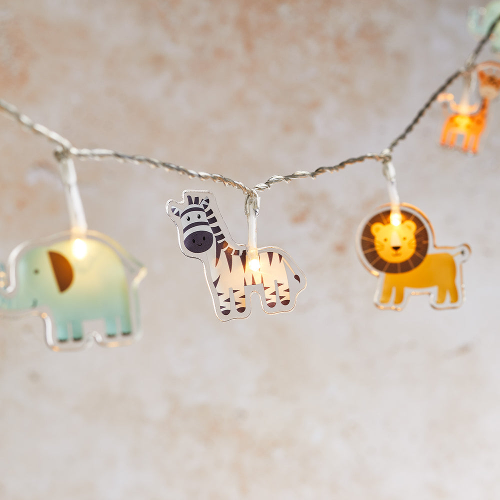 12er Safari Lichterkette Kinderzimmer