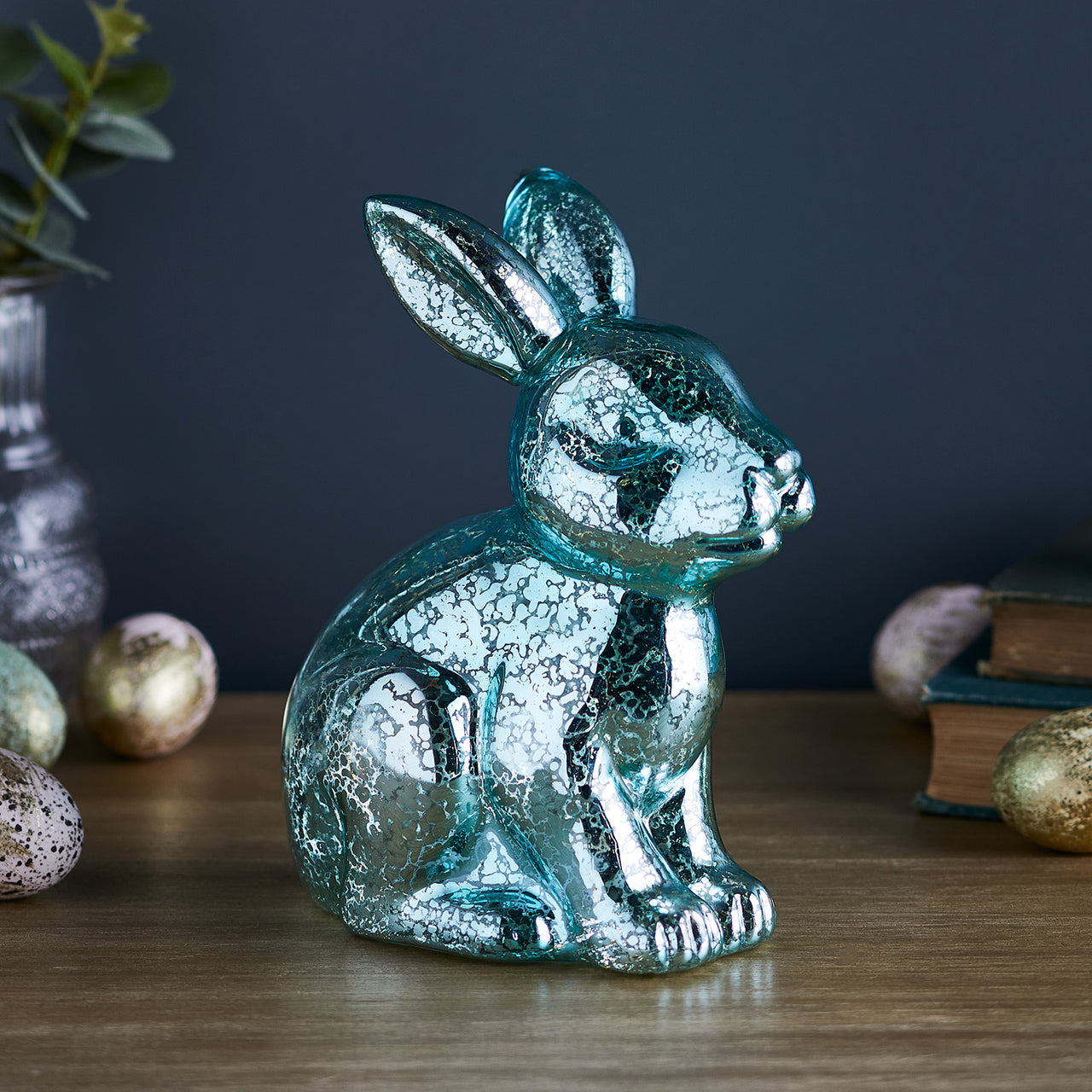 LED Osterdeko Hase aus Glas