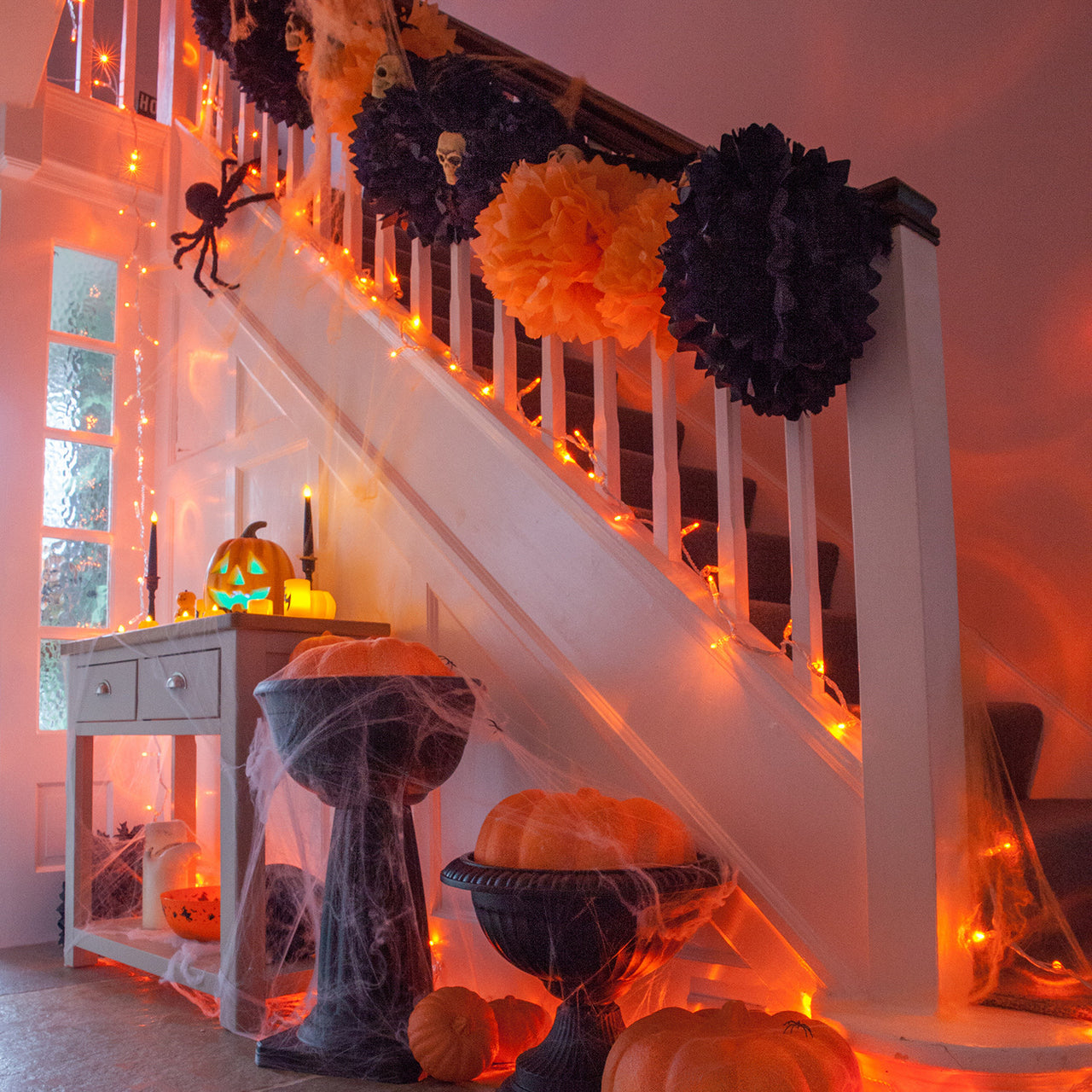 100er LED Lichterkette Orange Transparentes Kabel Koppelbar 10m
