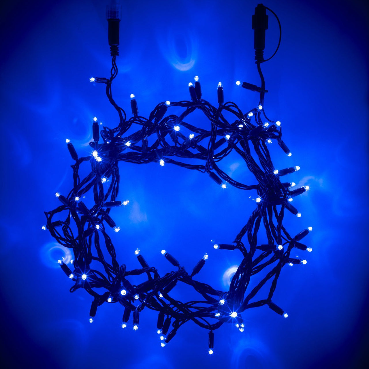 Core Connect 60m 600er LED Lichterkette blau koppelbar grünes Kabel