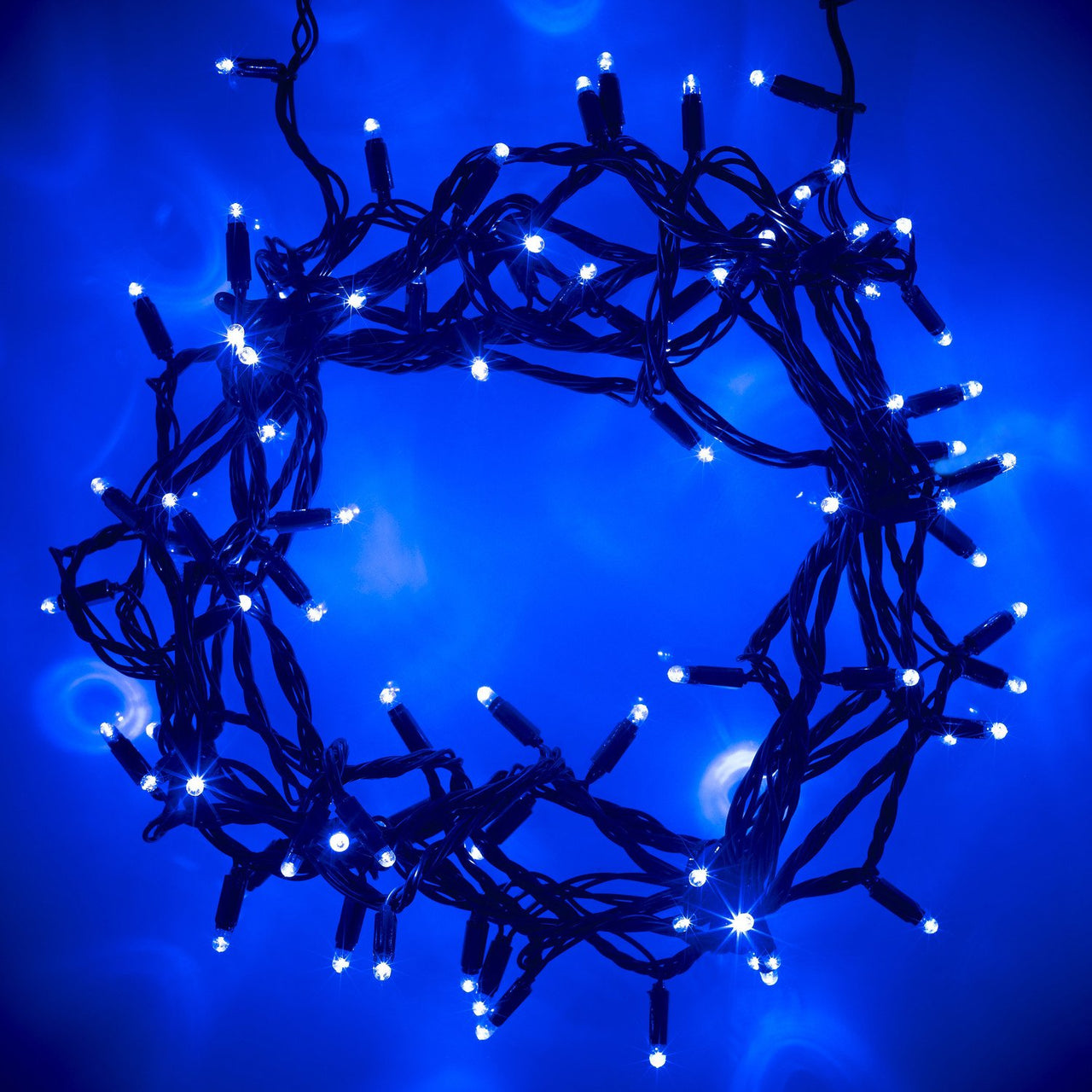 Core Connect 50m 500er LED Lichterkette blau koppelbar grünes Kabel