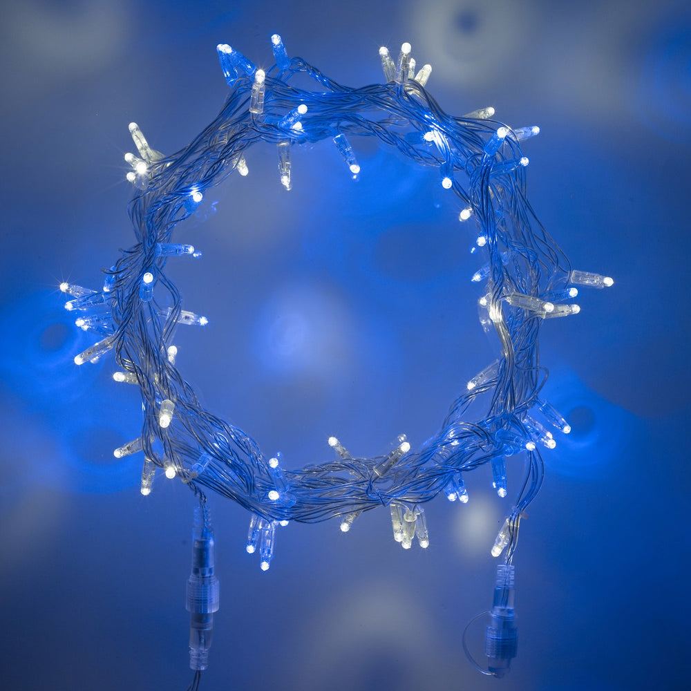 Core Connect 50m 500er LED Lichterkette blau weiß koppelbar transparentes Kabel