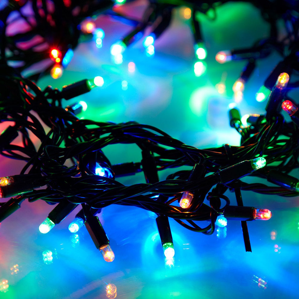 Core Connect 20m 200er LED Lichterkette bunt koppelbar grünes Kabel