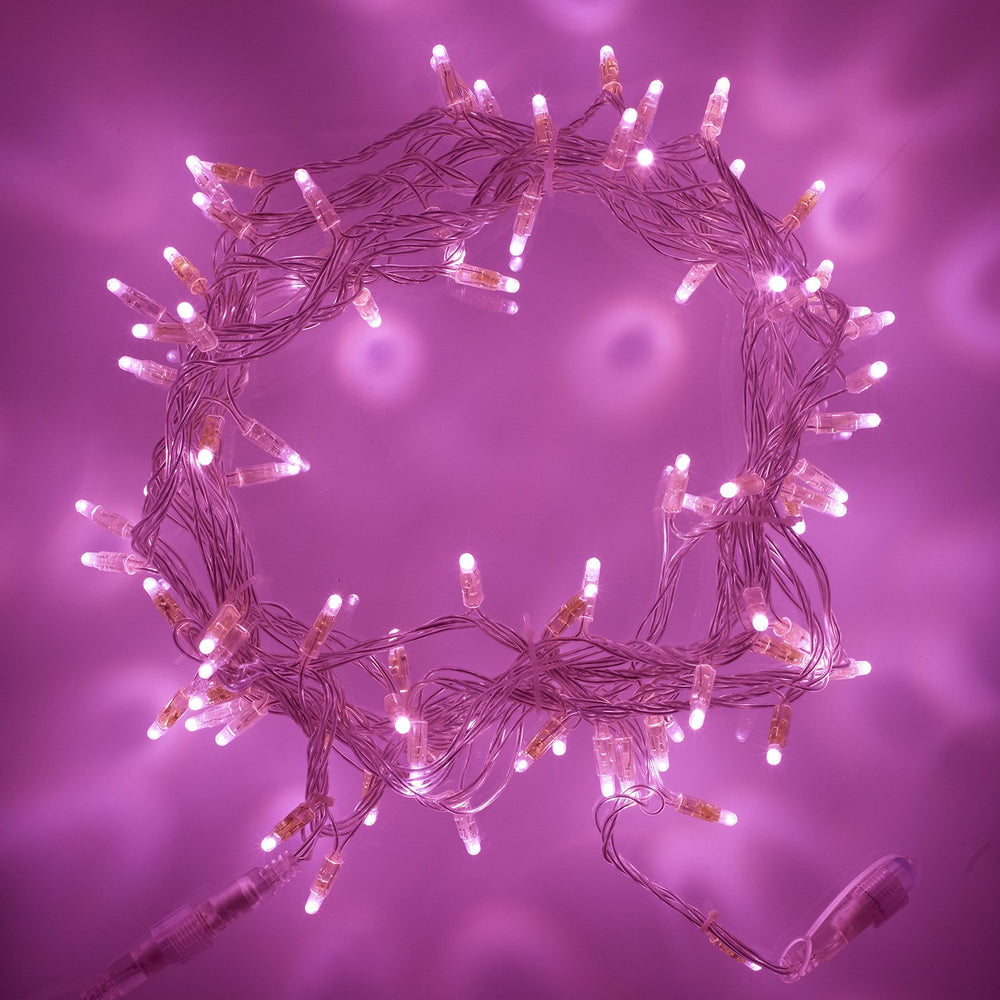 Core Connect 20m 200er LED Lichterkette pink koppelbar transparentes Kabel