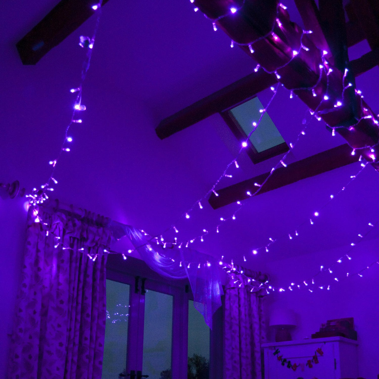 Core Connect 30m 300er LED Lichterkette lila koppelbar transparentes Kabel