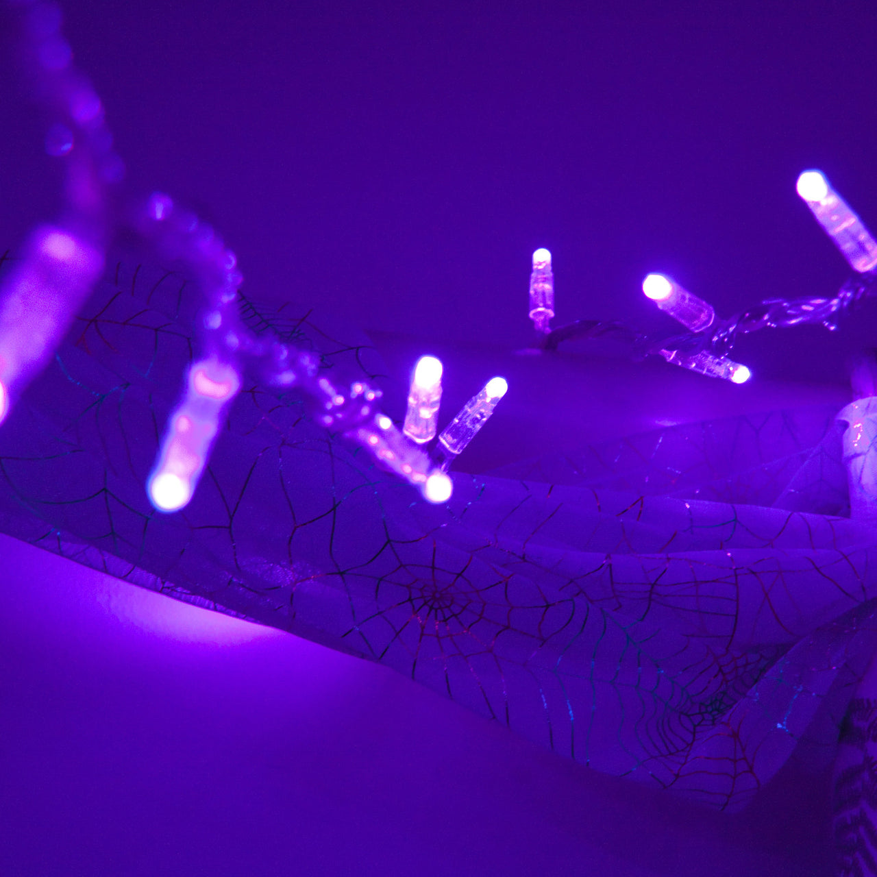 100er LED Lichterkette lila transparentes Kabel koppelbar 10m