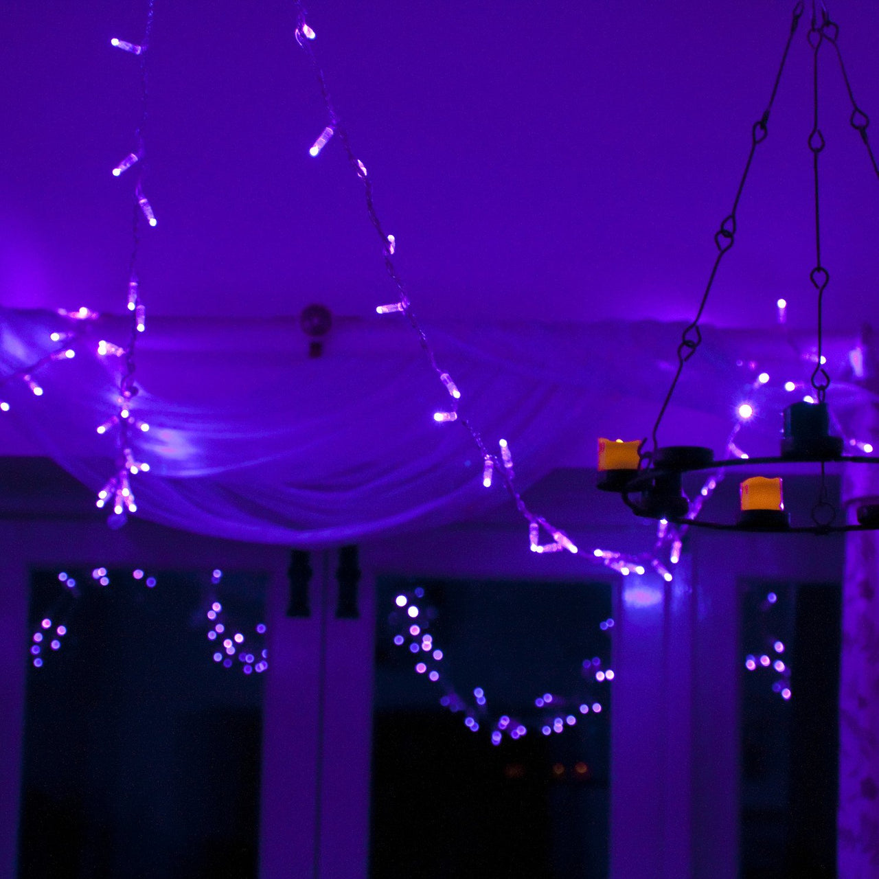 Core Connect 50m 500er LED Lichterkette lila koppelbar transparentes Kabel