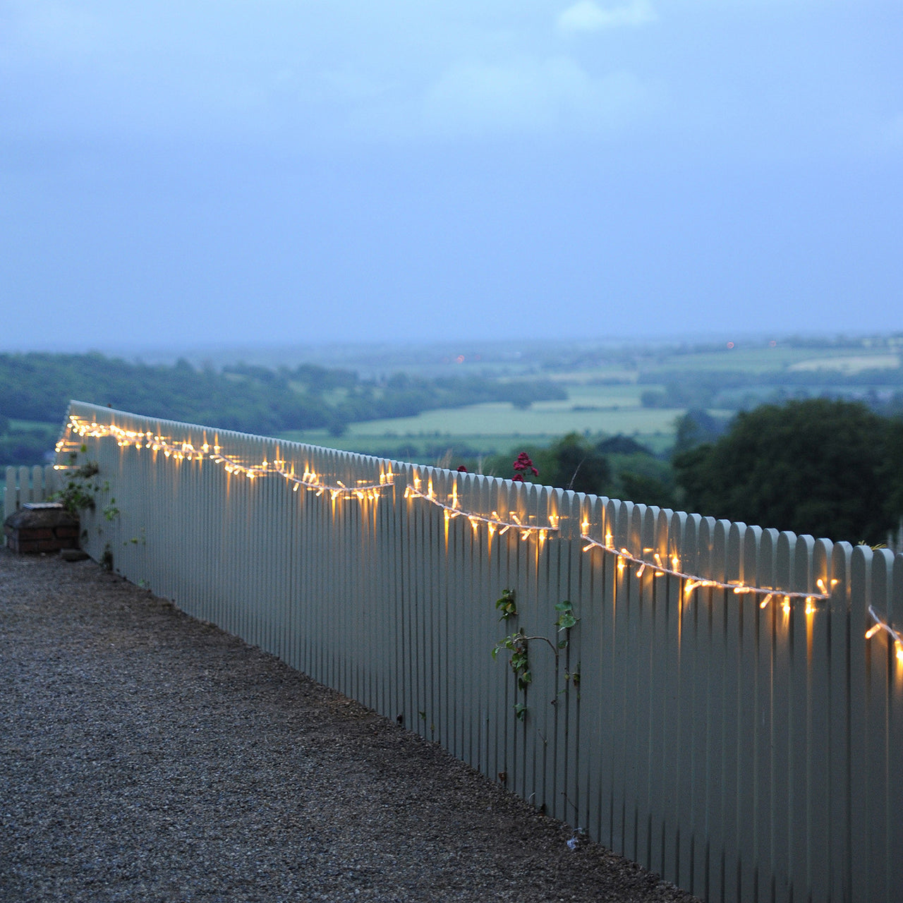 100er LED Lichterkette warmweiß transparentes Kabel koppelbar 10m