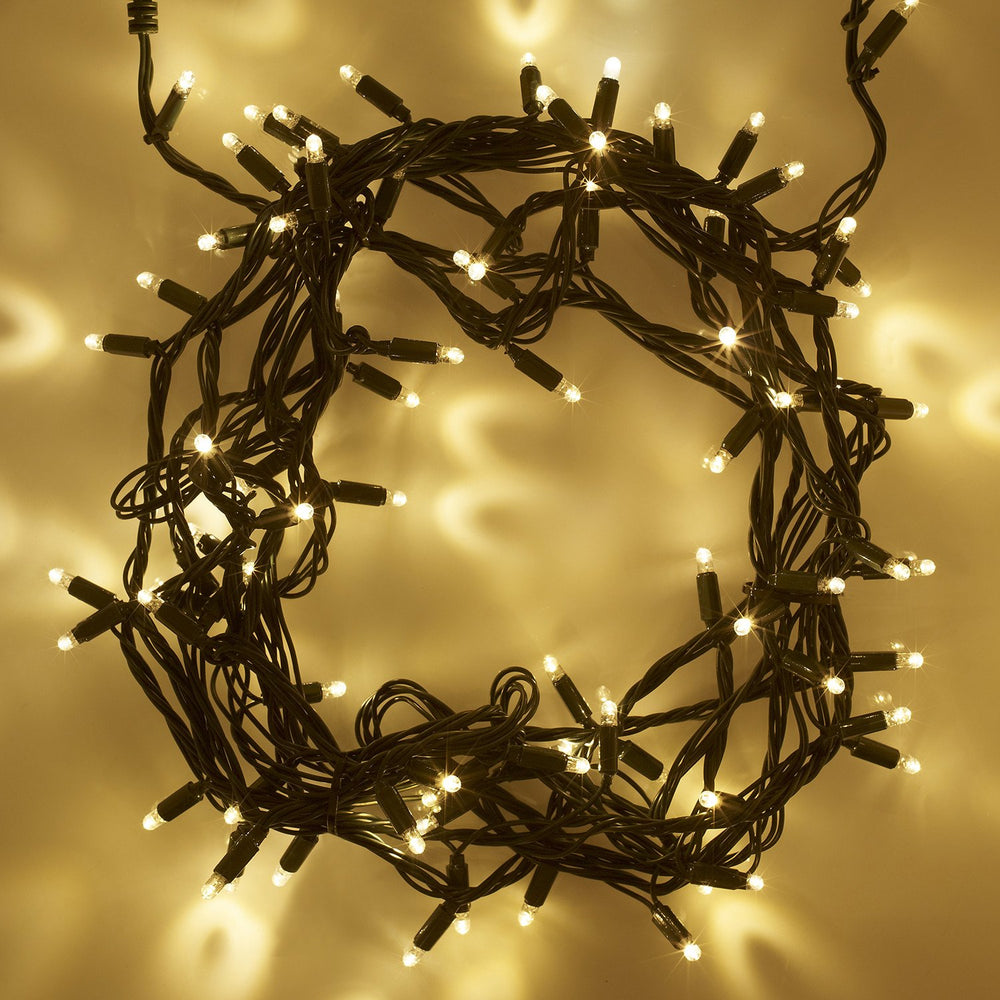 Core Connect 50m 500er LED Lichterkette warmweiß koppelbar grünes Kabel