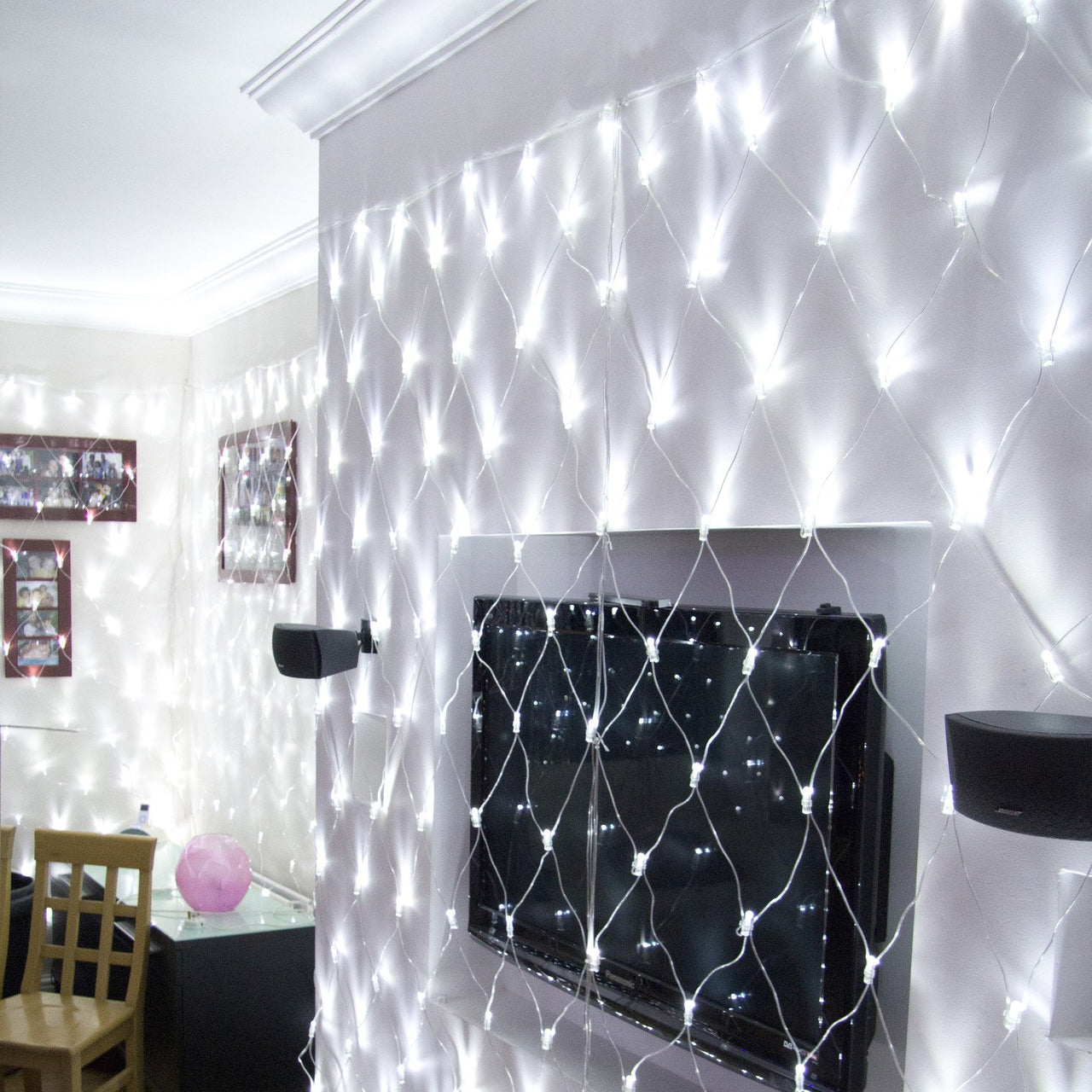 Core Connect 4m x 2m 280er LED Lichternetz weiß koppelbar transparentes Kabel
