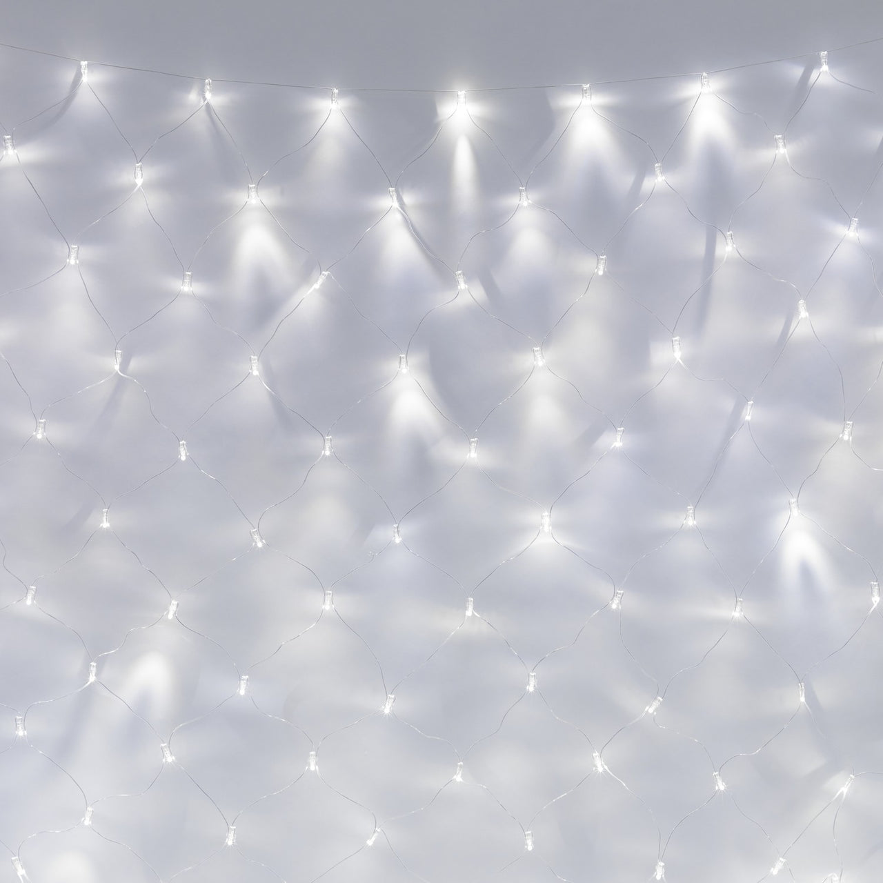 140er LED Lichternetz Weiß Transparentes Kabel Koppelbar 2 x 2m