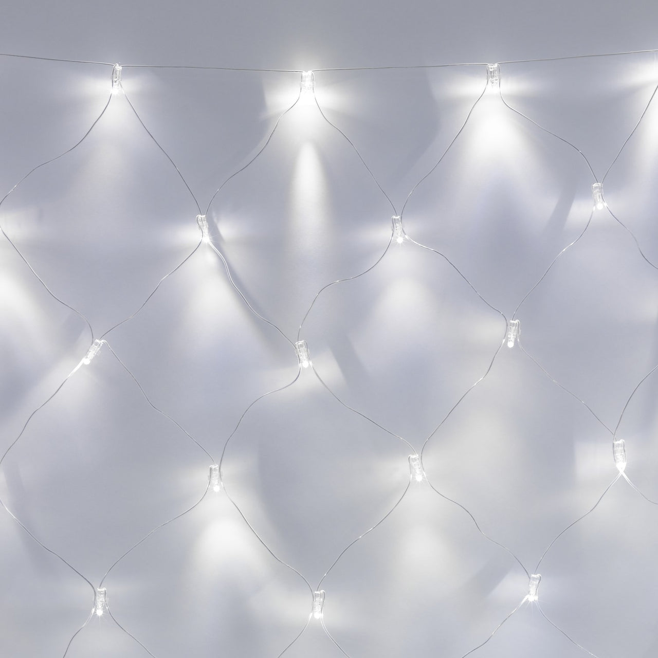 140er LED Lichternetz Weiß Transparentes Kabel Koppelbar 2 x 2m