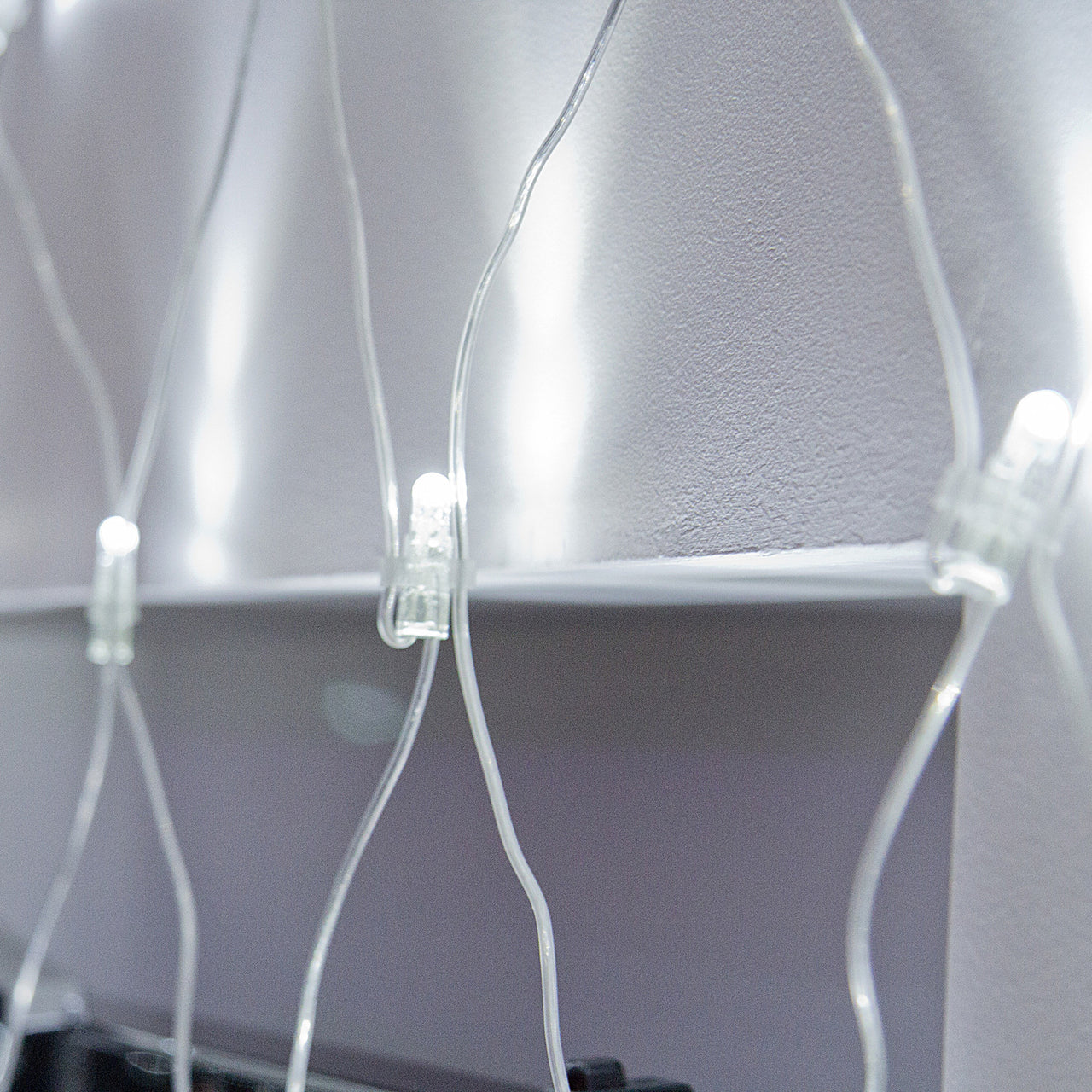 140er LED Lichternetz Weiß Transparentes Kabel Koppelbar 2 x 2m