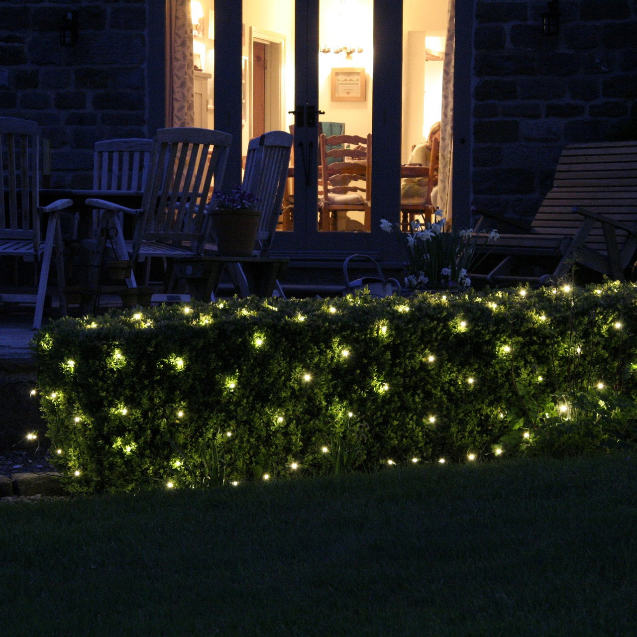 Core Connect 4m x 2m 280er LED Lichternetz warmweiß koppelbar grünes Kabel