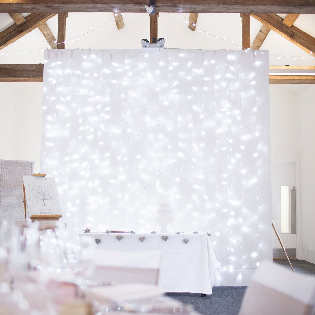 Core Connect 6m x 3m 864er LED Lichtervorhang weiß koppelbar transparentes Kabel