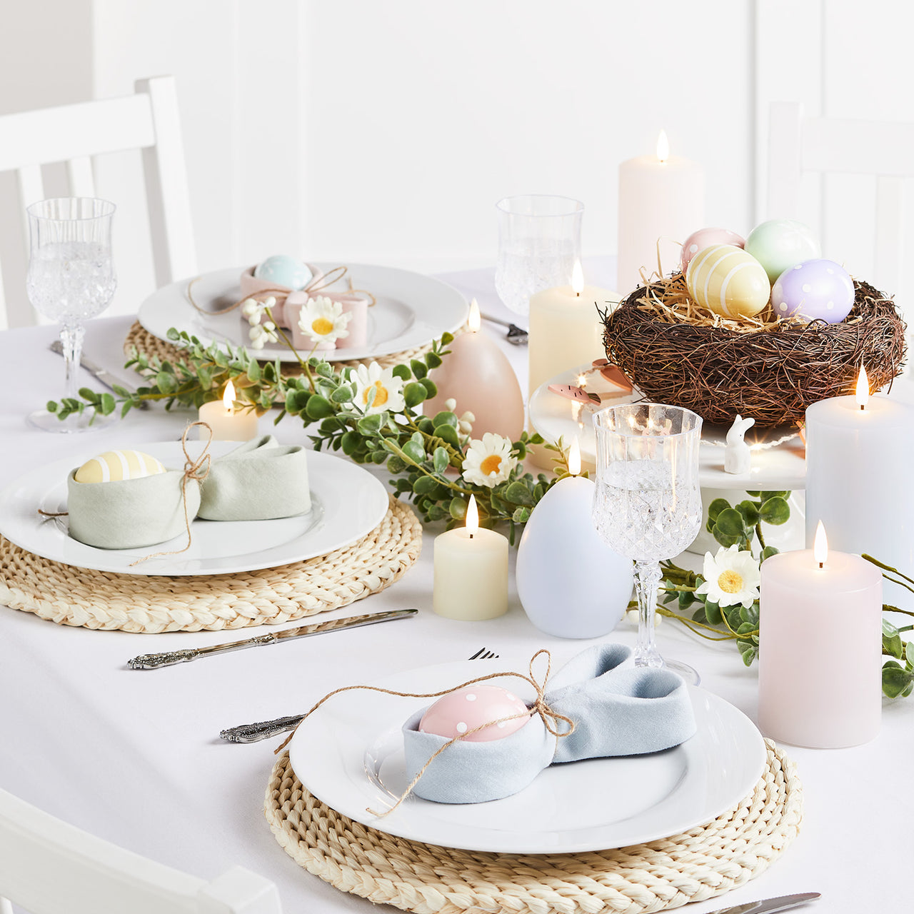 TruGlow® LED Kerzen Echtwachs Trio pastell mit Fernbedienung