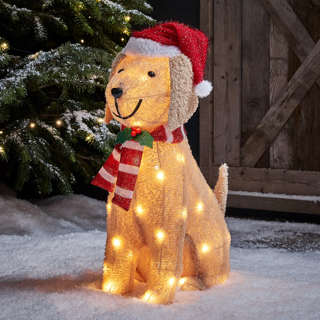 3er Set Weihnachtsfiguren außen Labrador, Westie und Katze