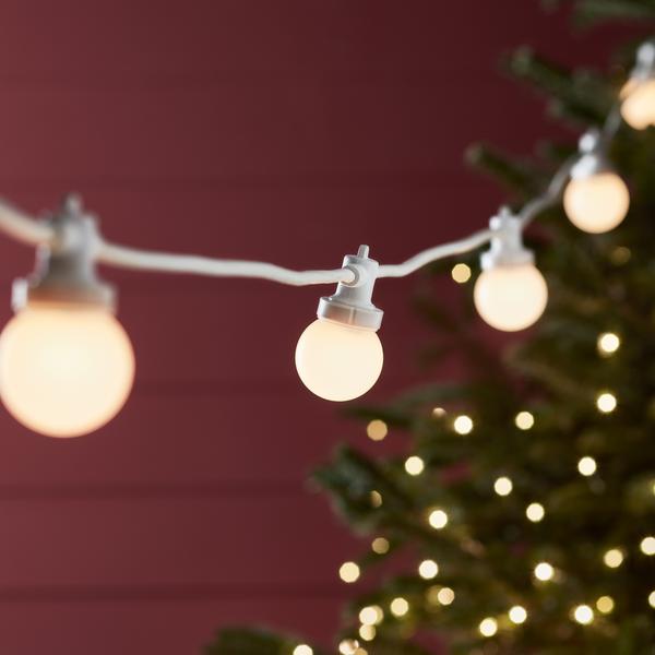 Pro Connect 10m 20er Party Lichterkette warmweiß koppelbar weißes Kabel