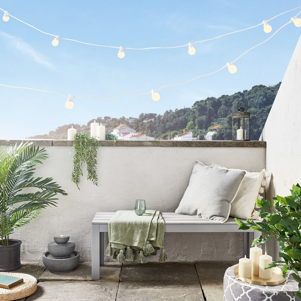 Pro Connect 50m 100er Party Lichterkette warmweiß koppelbar weißes Kabel