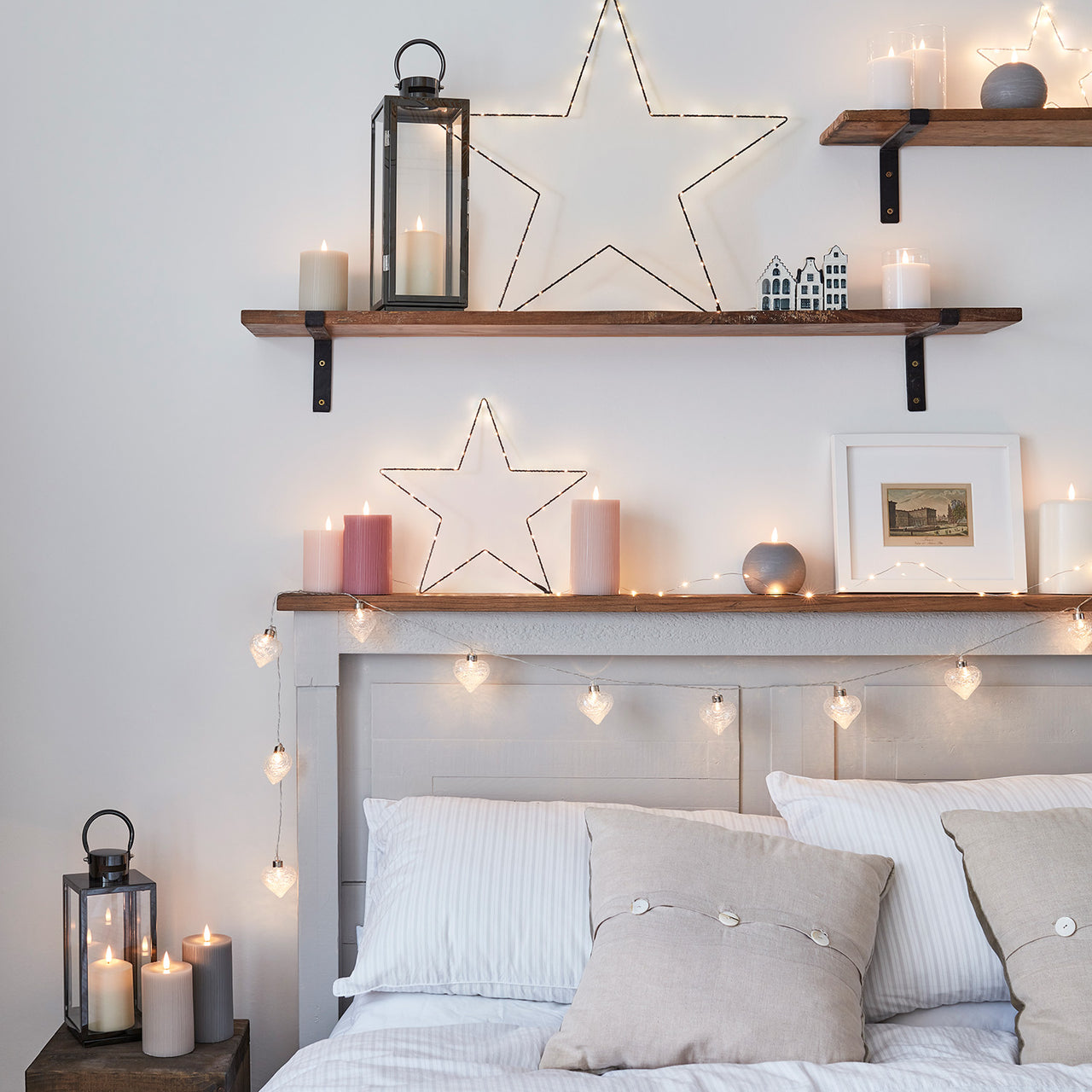 TruGlow® LED Kerzen Echtwachs Trio geriffelt grau