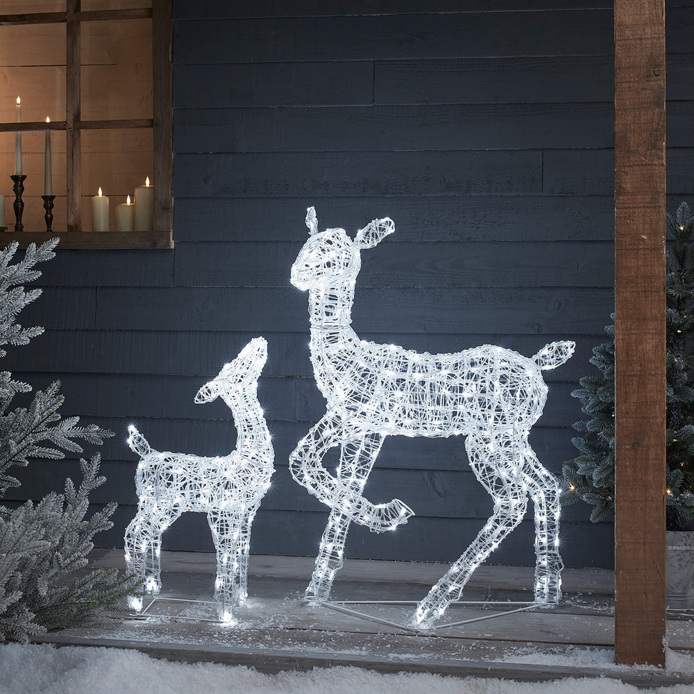 2er Set LED-Rentier Hirschkuh & Rehkitz M Swinsty