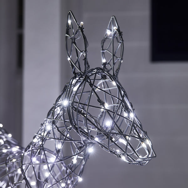 2er Set springende LED-Rentier Hirschkuh & Rehkitz L Harlow