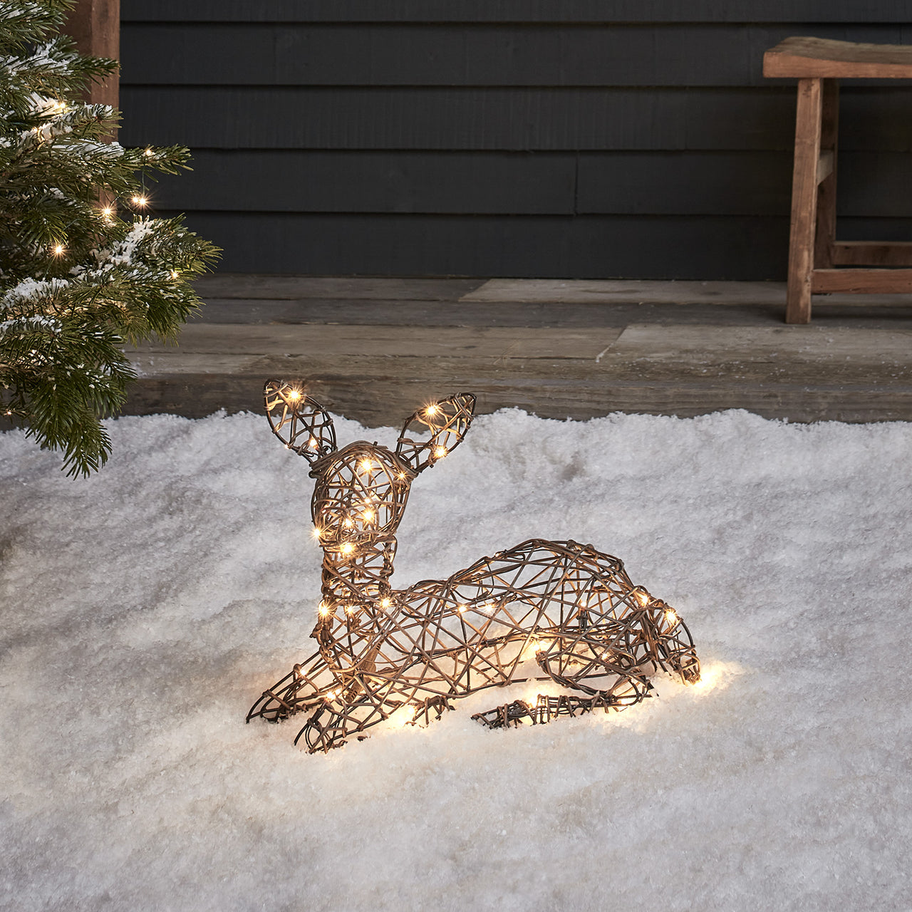 Liegendes LED-Rentier Rehkitz Studley